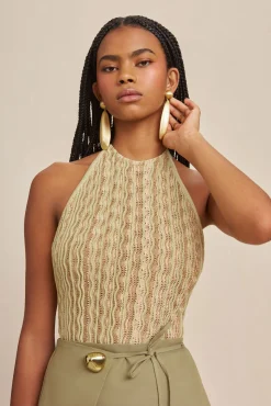 Cult Gaia Tops>AALIA KNIT TOP - Beach Combo