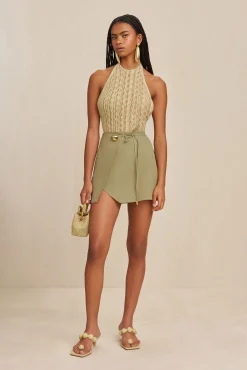 Cult Gaia Tops>AALIA KNIT TOP - Beach Combo