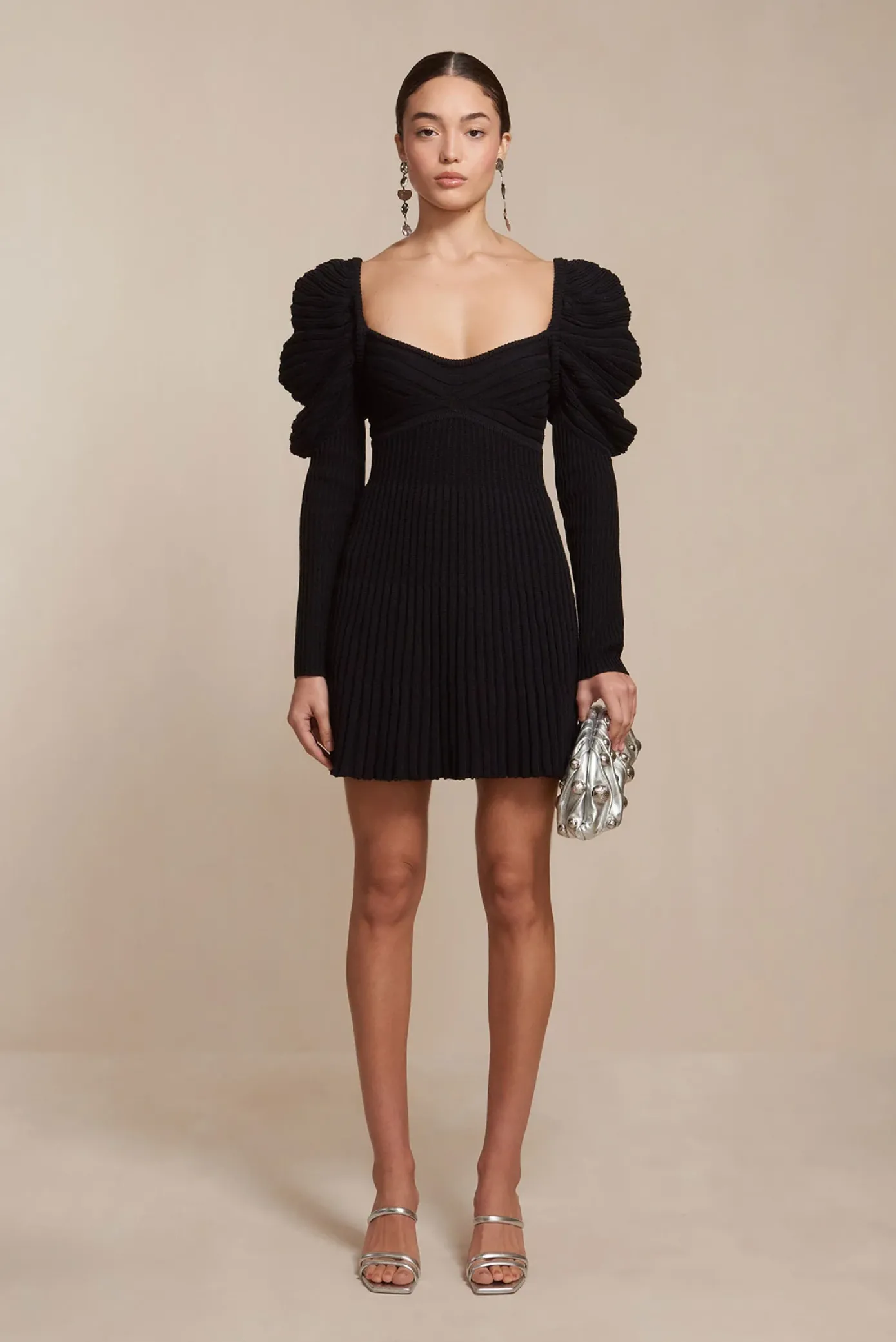 Cult Gaia Knits>ADELIE KNIT DRESS - Black