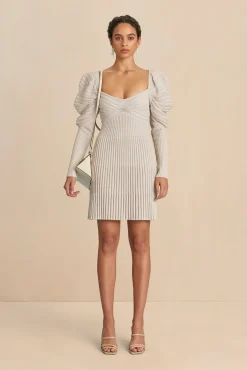 Cult Gaia Knits>ADELIE KNIT DRESS - Mushroom
