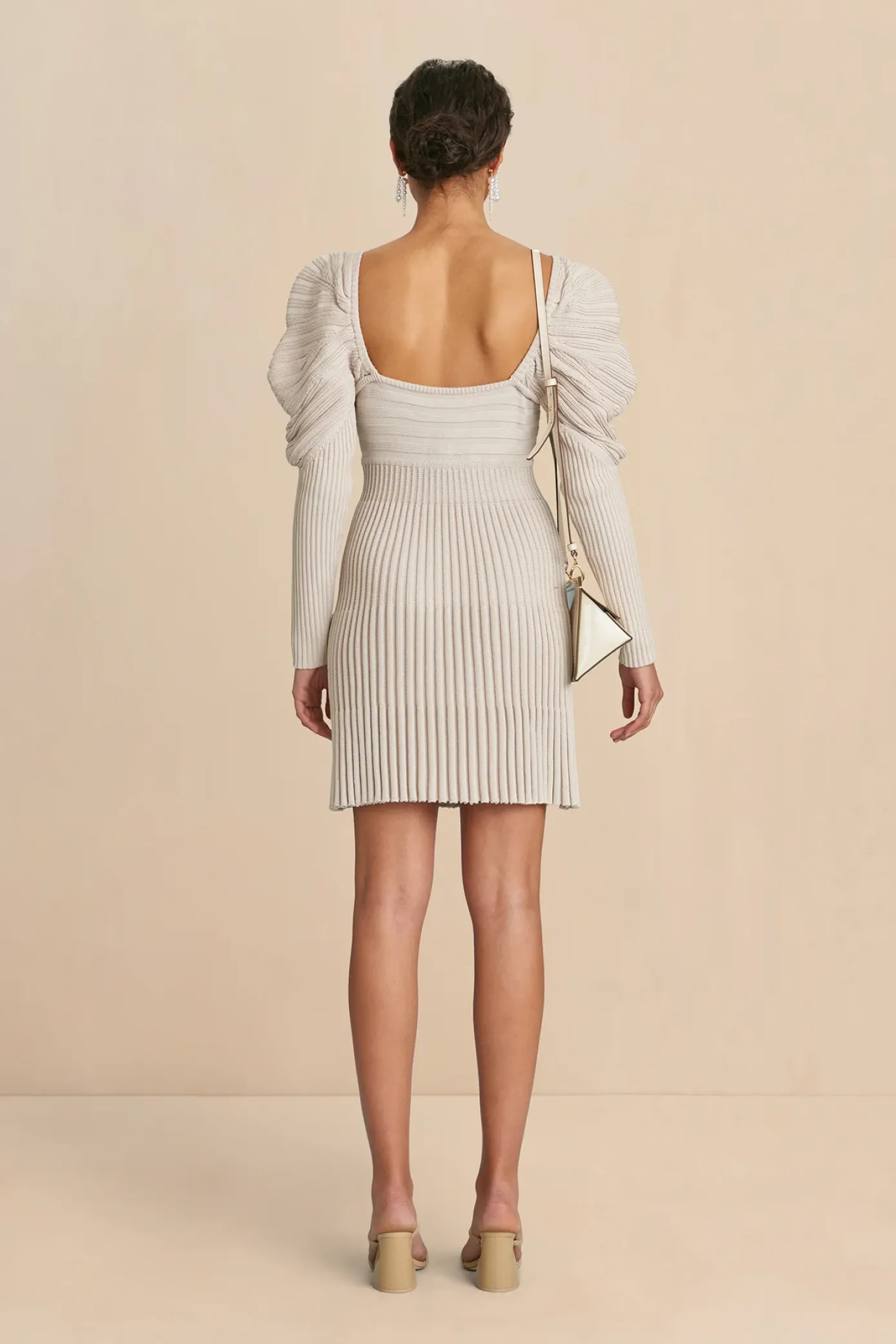 Cult Gaia Knits>ADELIE KNIT DRESS - Mushroom