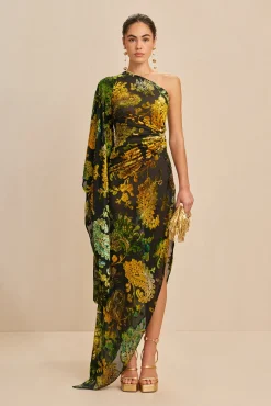 Cult Gaia Gowns|Dresses>ADIRA GOWN - Green Multi