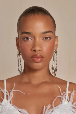 Cult Gaia Earrings|Jewelry>AMINAH EARRING - Shiny Silver