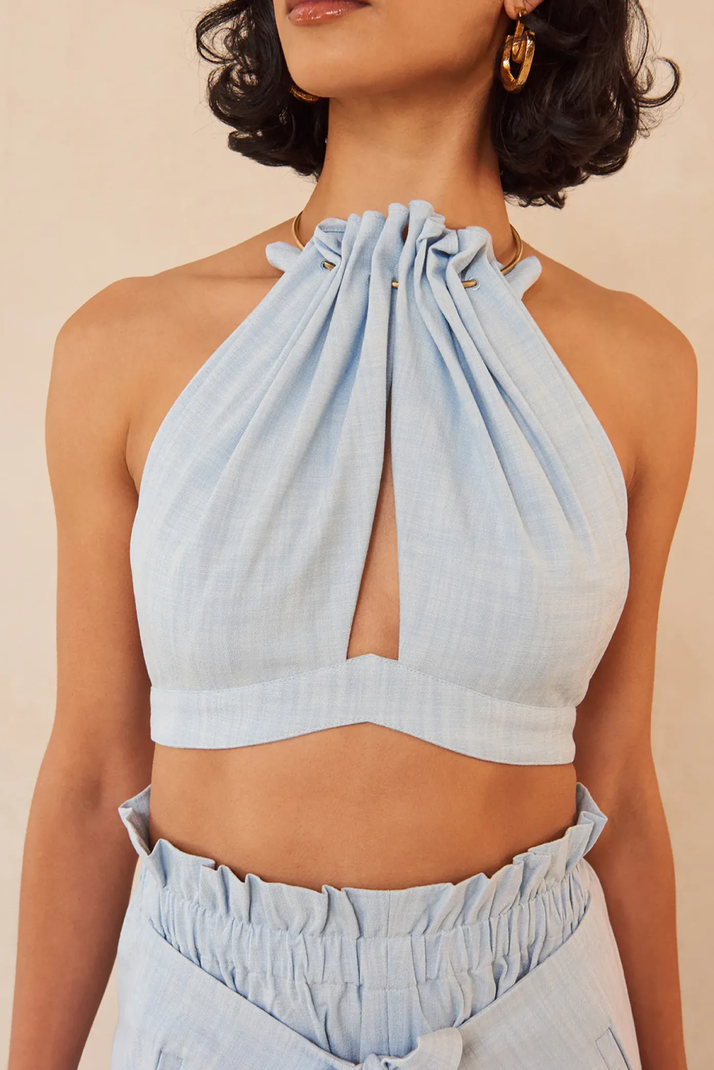 Cult Gaia Sets|Tops>ANAHITA TOP - Ice Blue