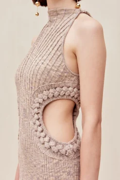 Cult Gaia Knits|Dresses>ANDREAS KNIT DRESS - Canyon Tan