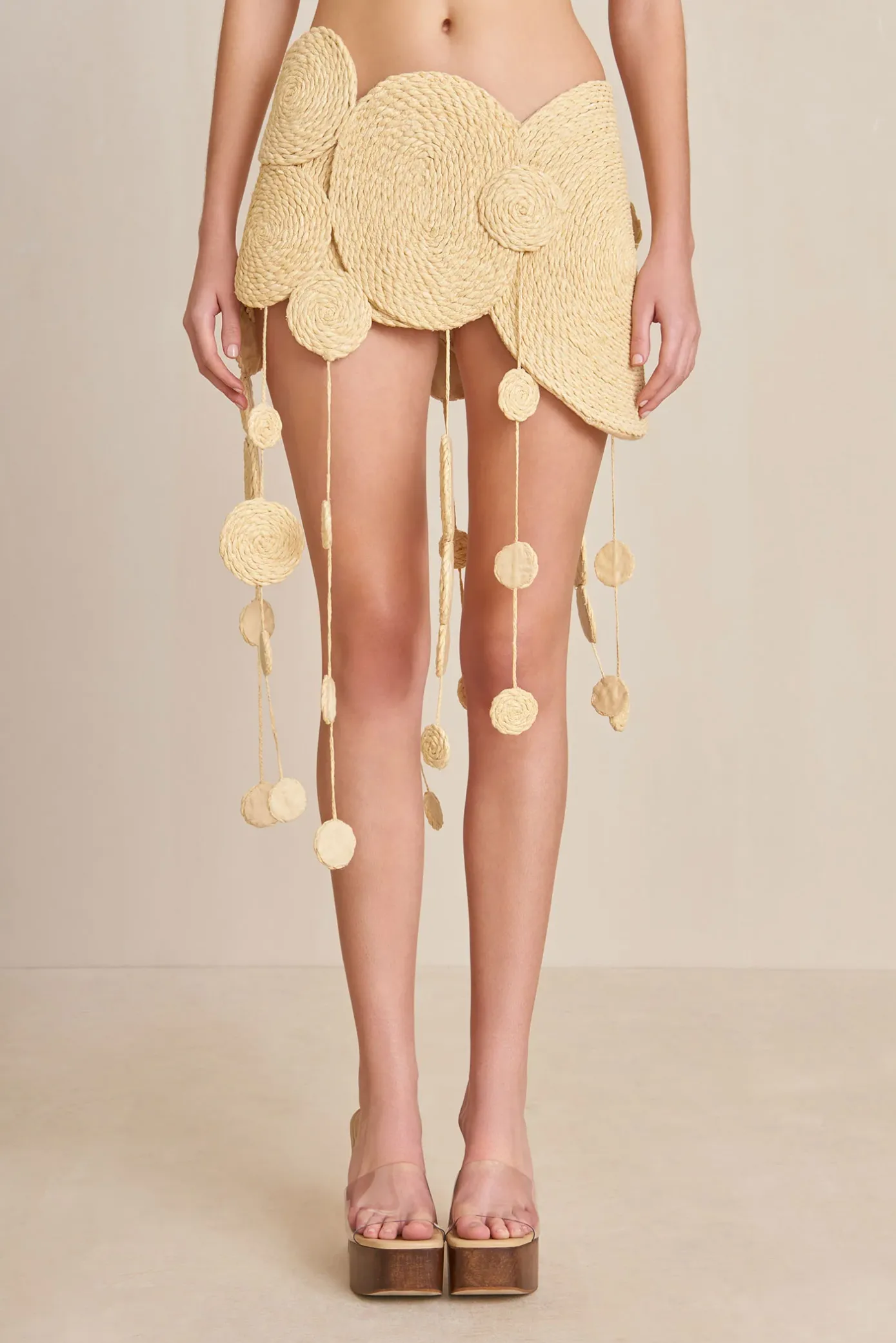 Cult Gaia Bottoms>ANYA SKIRT - Natural