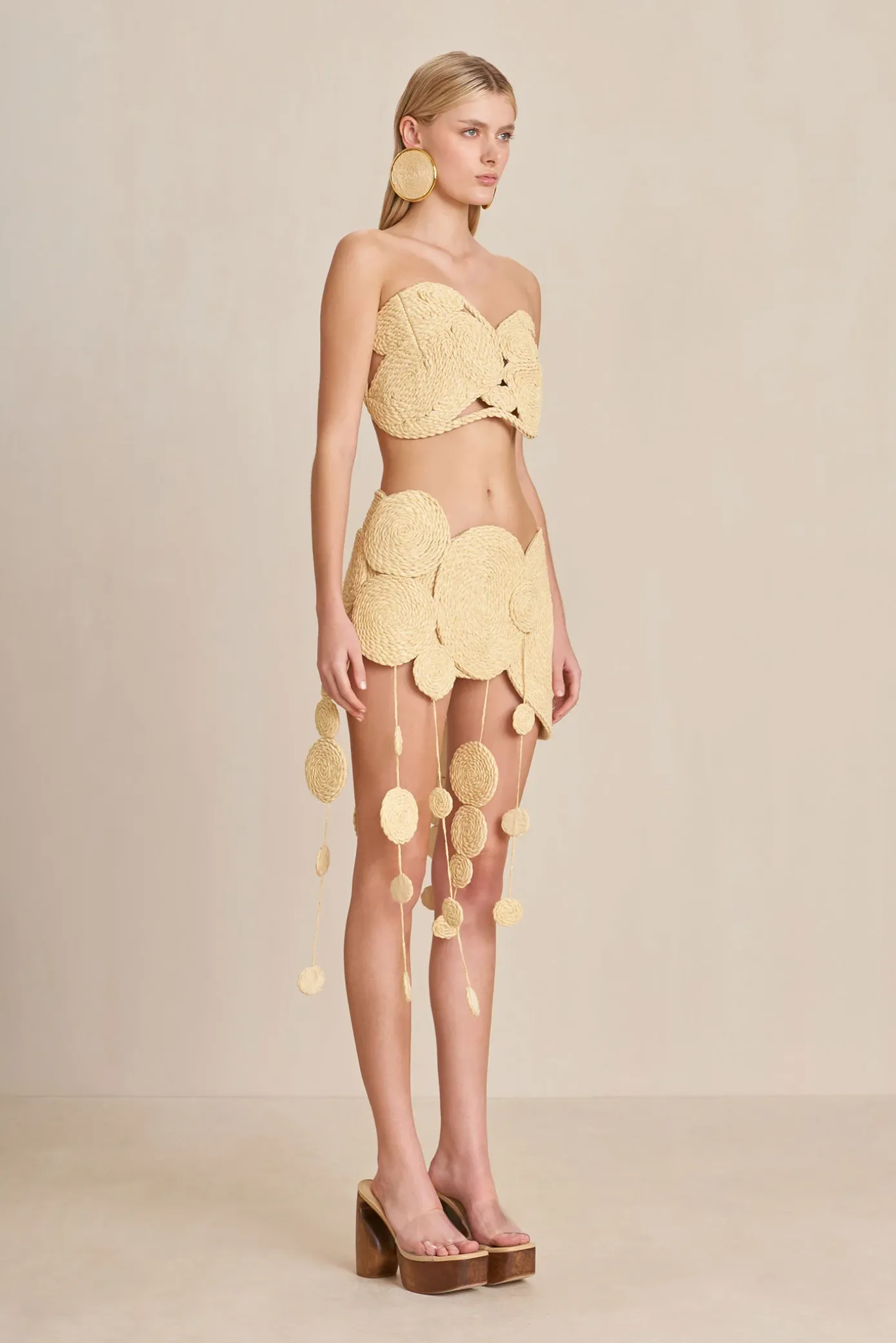 Cult Gaia Bottoms>ANYA SKIRT - Natural