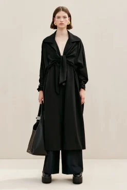 Cult Gaia Outerwear>APRIL TRENCH COAT - Black