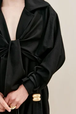 Cult Gaia Outerwear>APRIL TRENCH COAT - Black