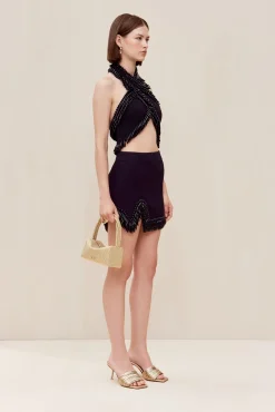 Cult Gaia Sets|Bottoms>ARVID KNIT SKIRT - Evening Blue