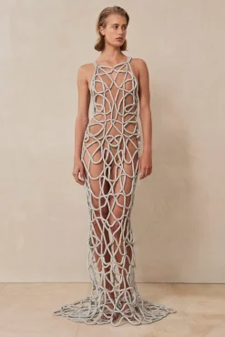 Cult Gaia Gowns>ARYA RHINESTONE GOWN - Clear