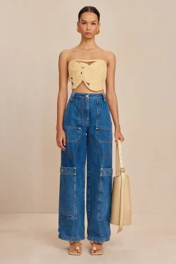 Cult Gaia Tops>ASE TOP - Natural