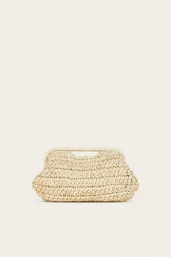 Cult Gaia Clutches>AURORA LARGE CLUTCH - Natural
