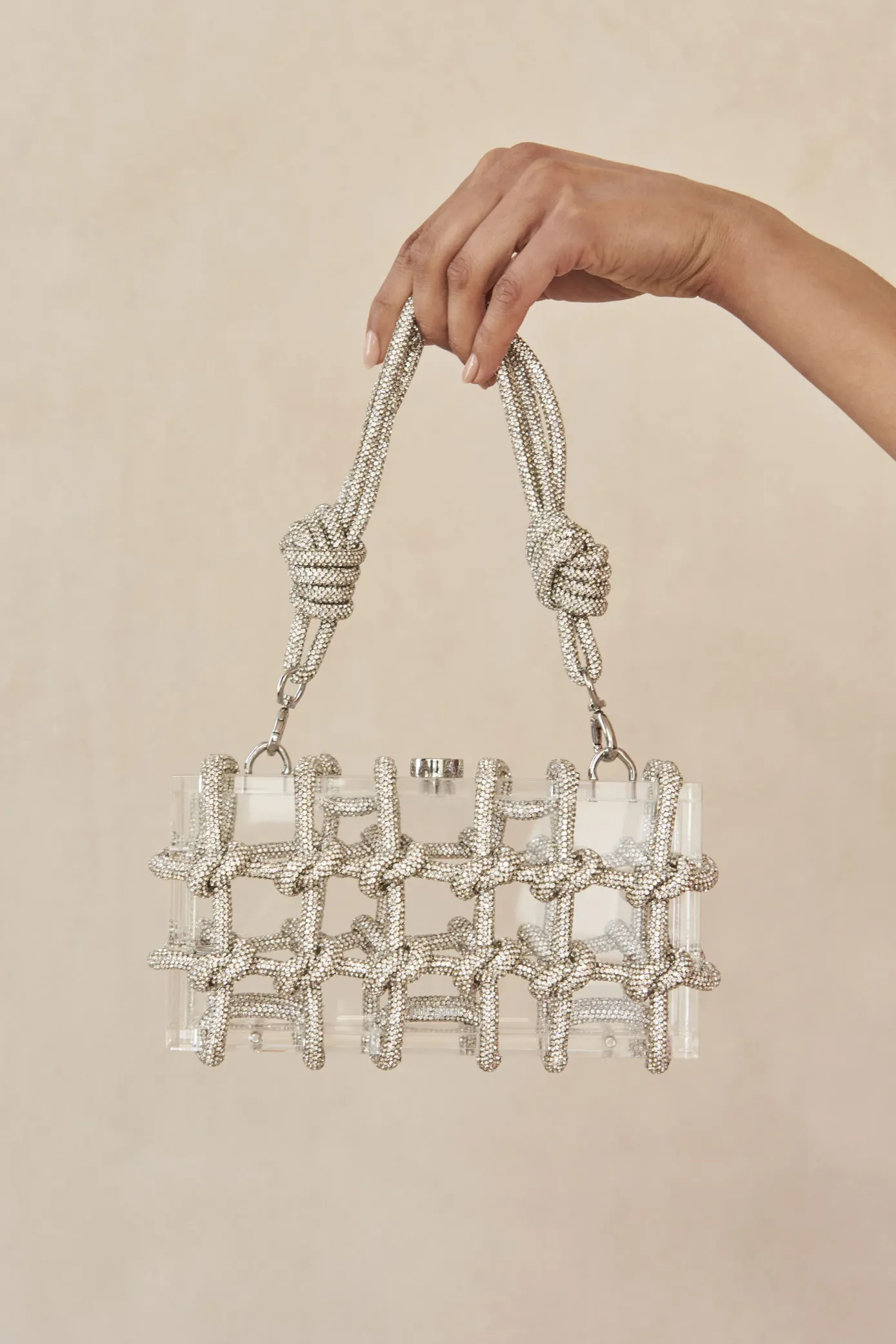Cult Gaia Shoulder Bags|Mini Bags>BESS RHINESTONE SHOULDER BAG - Clear