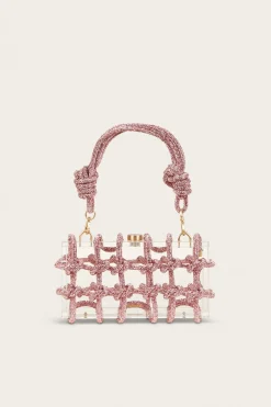 Cult Gaia Shoulder Bags|Mini Bags>BESS RHINESTONE SHOULDER BAG - Shell Pink