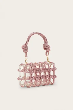 Cult Gaia Shoulder Bags|Mini Bags>BESS RHINESTONE SHOULDER BAG - Shell Pink