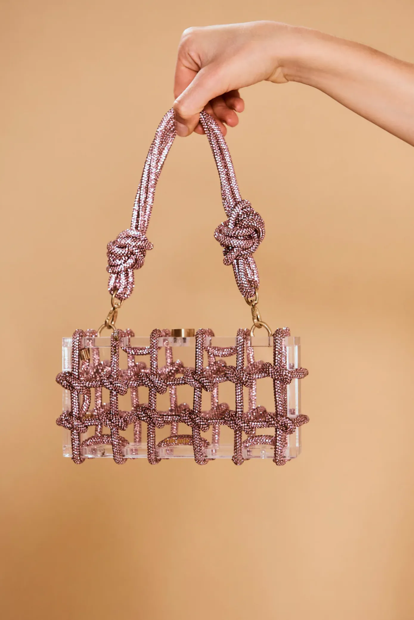 Cult Gaia Shoulder Bags|Mini Bags>BESS RHINESTONE SHOULDER BAG - Shell Pink