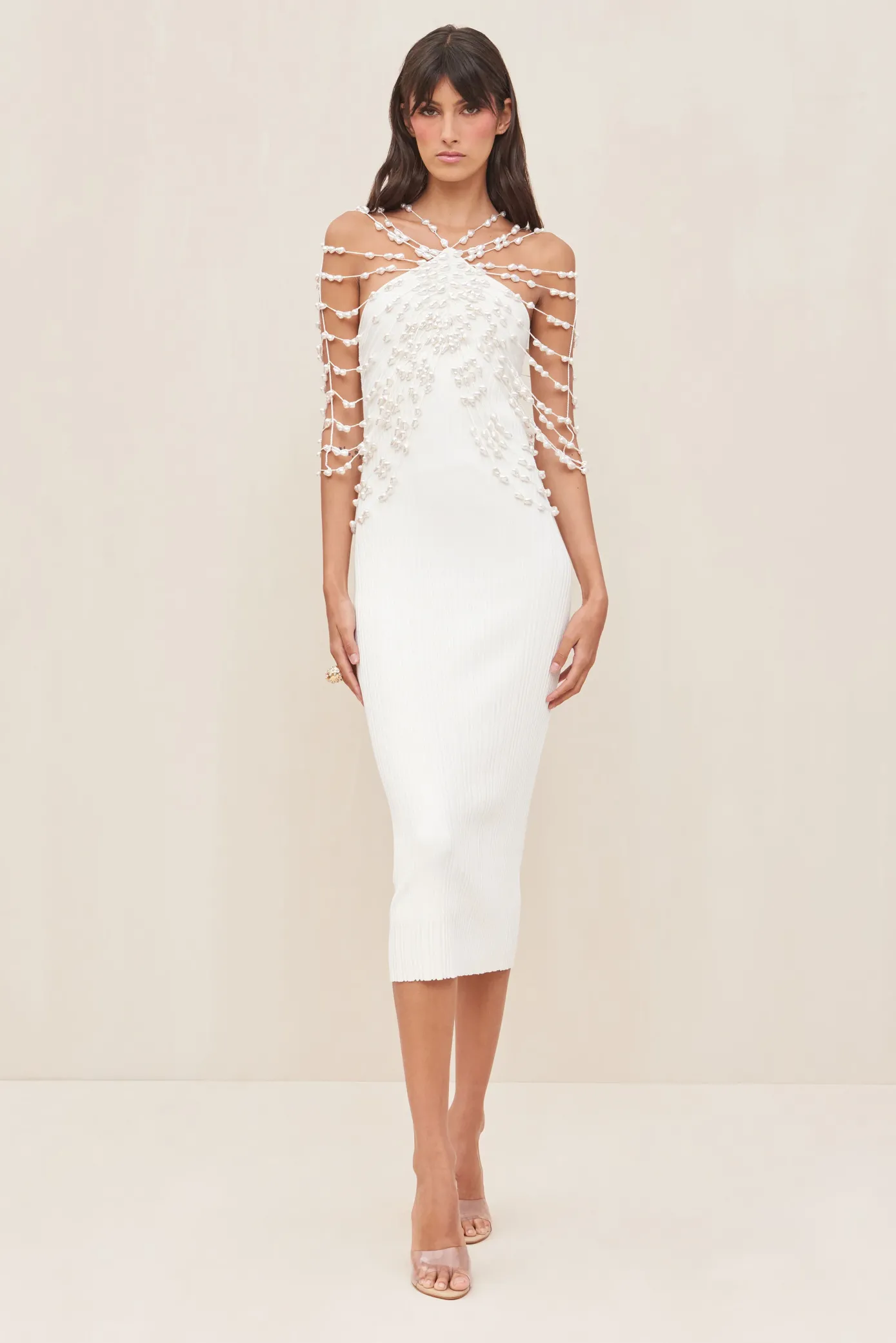 Cult Gaia Knits|Dresses>CECELIA KNIT DRESS - Off White