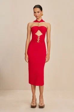 Cult Gaia Knits|Dresses>CRISTOS KNIT DRESS - Lollipop