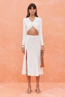 Cult Gaia Bottoms>DALLAS SKIRT - Off White