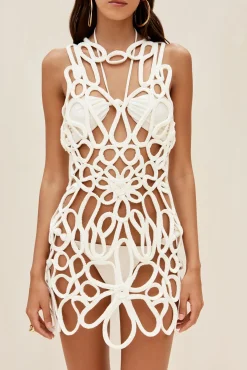 Cult Gaia Cover Ups|Knits>DANICA CROCHET DRESS - Off White
