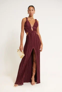 Cult Gaia Gowns>DAVIDA GOWN - Maroon Peak