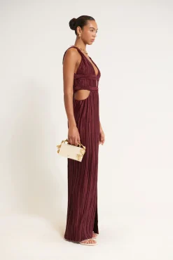 Cult Gaia Gowns>DAVIDA GOWN - Maroon Peak