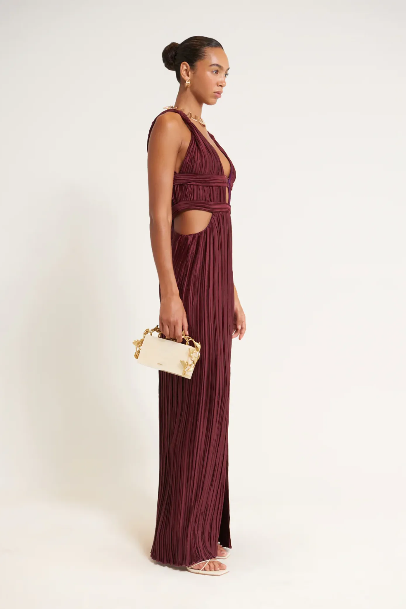Cult Gaia Gowns>DAVIDA GOWN - Maroon Peak