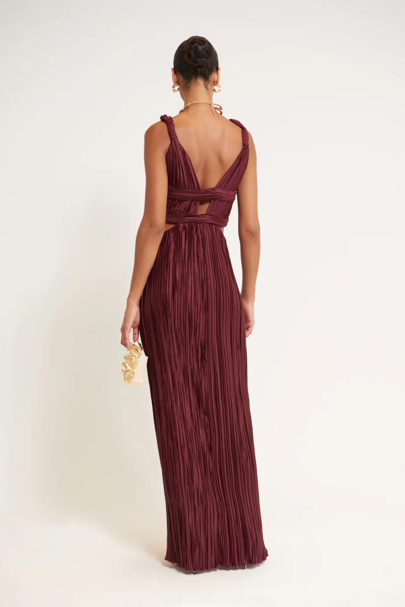 Cult Gaia Gowns>DAVIDA GOWN - Maroon Peak