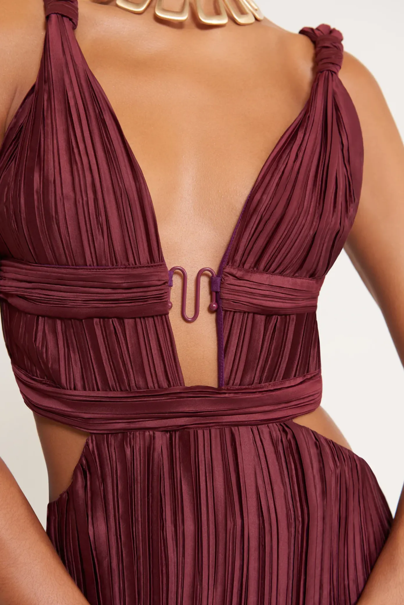 Cult Gaia Gowns>DAVIDA GOWN - Maroon Peak