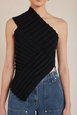 Cult Gaia Tops|Knits>DEL KNIT TOP - Black