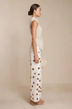 Cult Gaia Tops|Knits>DEL KNIT TOP - Mushroom