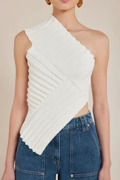 Cult Gaia Knits|Tops>DEL KNIT TOP - Off White