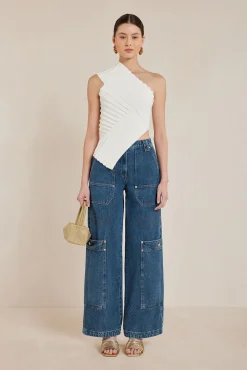 Cult Gaia Knits|Tops>DEL KNIT TOP - Off White