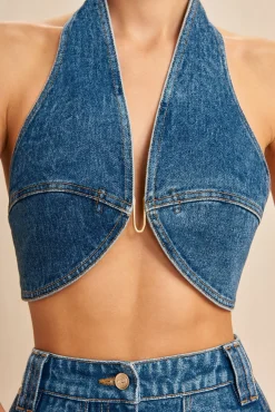 Cult Gaia Tops>DIEM TOP - Indigo