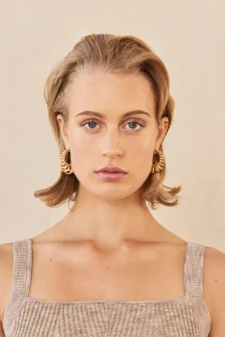 Cult Gaia Earrings|Jewelry>DIONNE EARRING - Brushed Brass