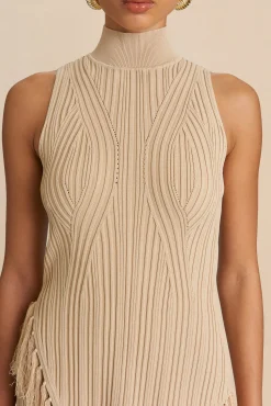Cult Gaia Sets|Tops>DOJA KNIT TOP - Ecru