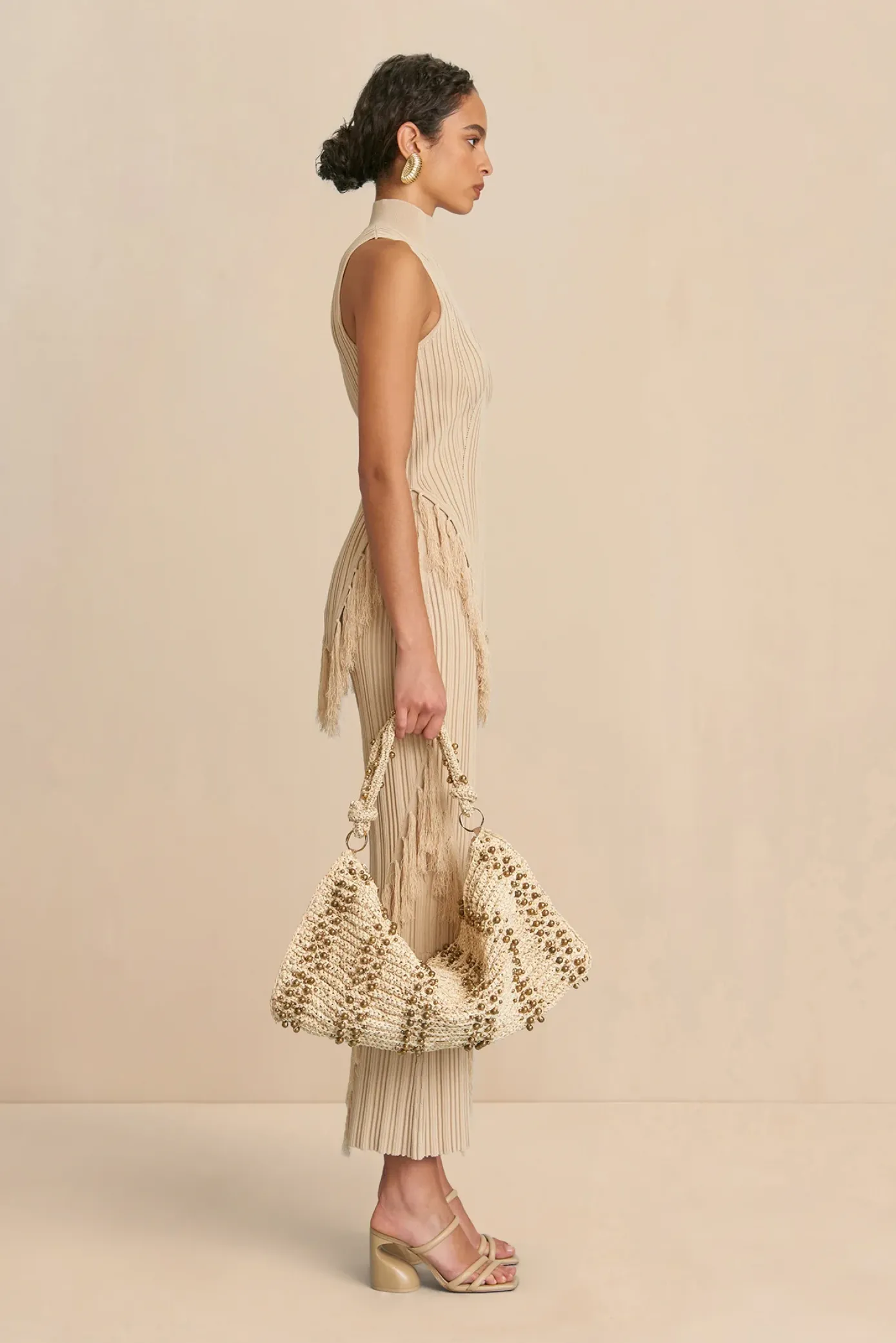 Cult Gaia Sets|Tops>DOJA KNIT TOP - Ecru