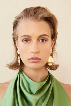 Cult Gaia Earrings|Jewelry>DUNIA EARRING - Brushed Brass
