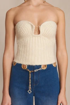 Cult Gaia Knits|Tops>ELLISON KNIT TOP - Off White