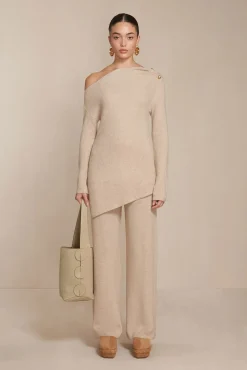 Cult Gaia Sets|Tops>ELORY KNIT TOP - Tawn