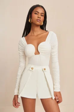 Cult Gaia Tops>ESMA BODYSUIT - Off White
