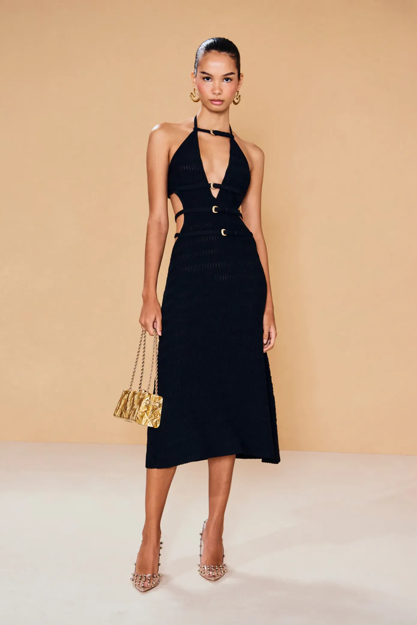 Cult Gaia Knits>EVALEIGH KNIT DRESS - Black