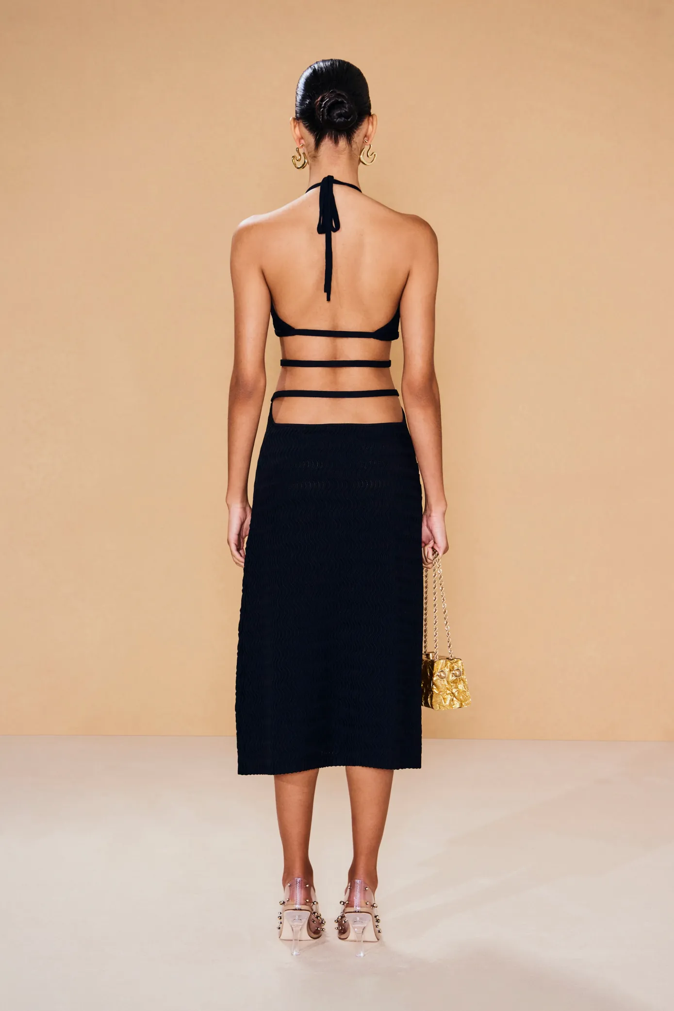 Cult Gaia Knits>EVALEIGH KNIT DRESS - Black