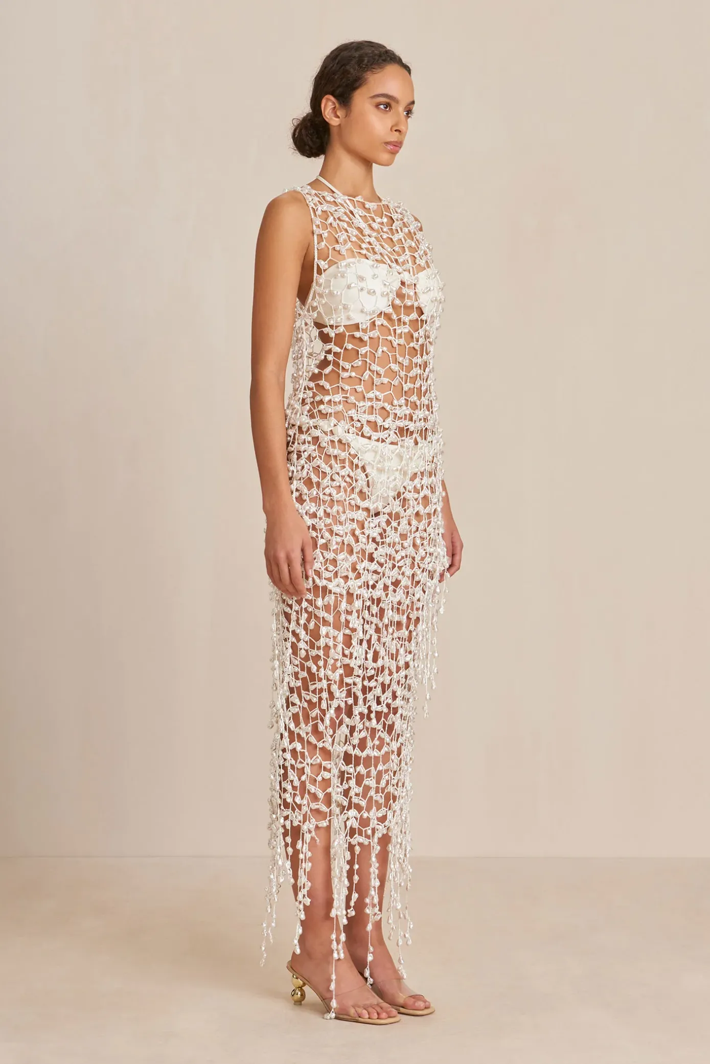 Cult Gaia Cover Ups|Bottoms>FAITH CROCHET SKIRT - Off White