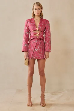 Cult Gaia Sets|Tops>GABBY BLAZER - Chantarelle Pink
