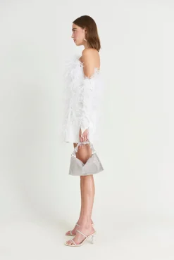 Cult Gaia Accessories>GAIA'S FEATHER GLOVES - Off White