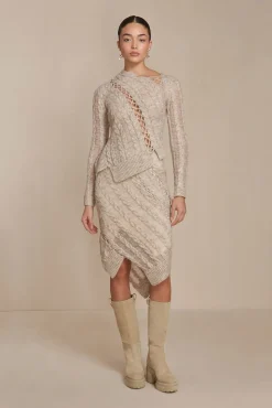 Cult Gaia Sets|Tops>GARNET KNIT TOP - Tawn Multi