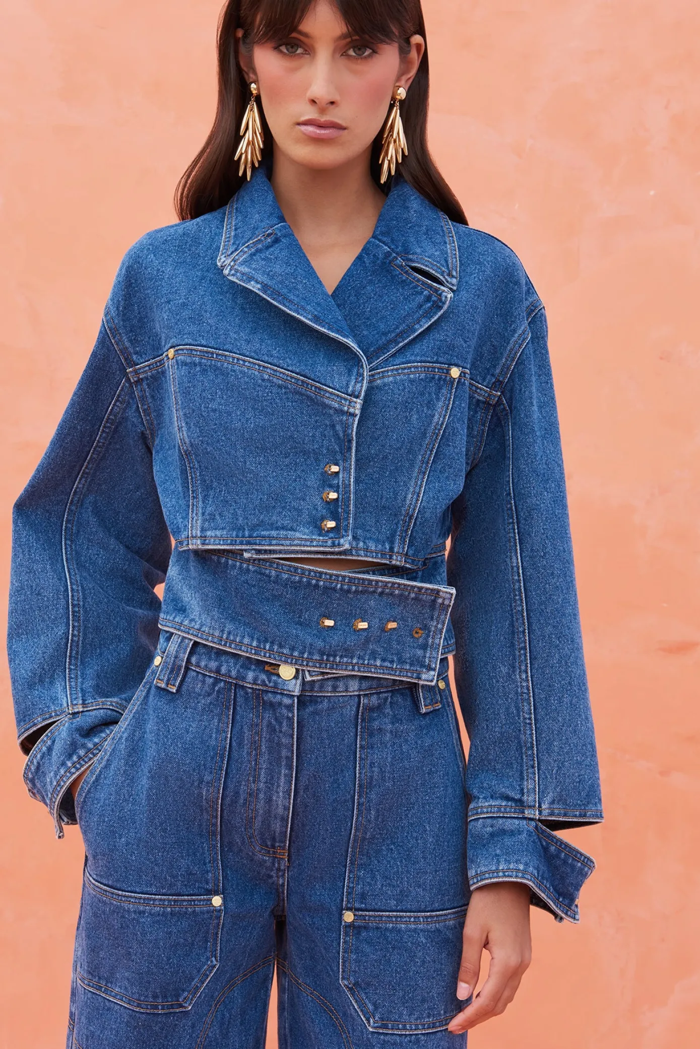 Cult Gaia Outerwear>GEORGIA JACKET - Indigo