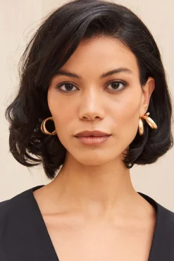 Cult Gaia Earrings|Accessories>HENNY EARRING - Brushed Brass